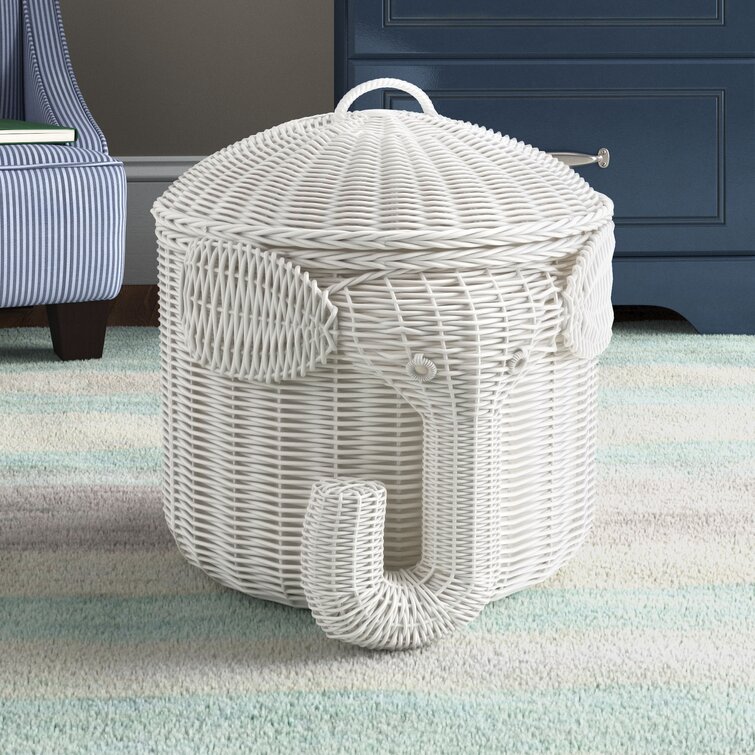 Gray wicker deals storage baskets